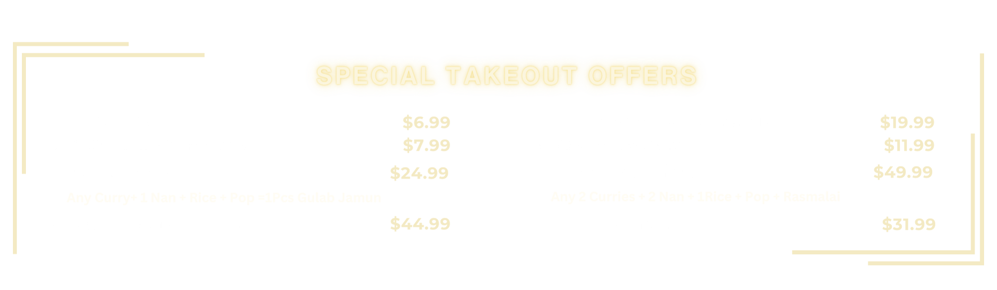 Takeout Special offer